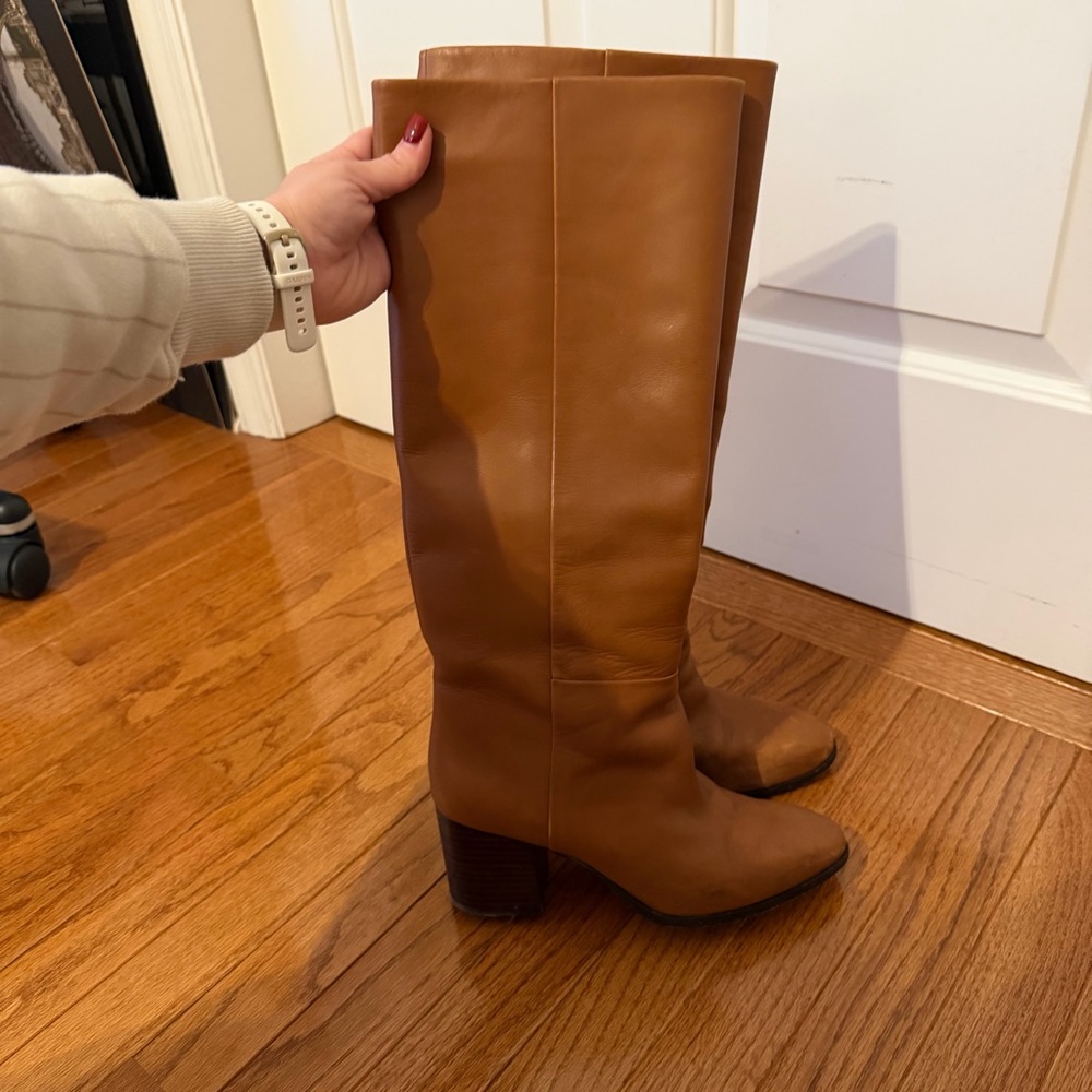 J Crew brown leather boots size 8